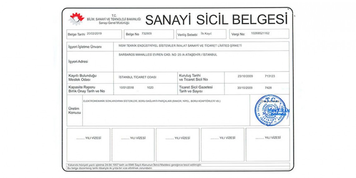 As an Industrial Registered company we will break into new grounds in export