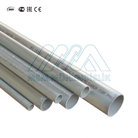 EMT Galvanized Threadless Steel Conduits / Hot-Dip Galvanized / Thinner Wall / Thickness Type